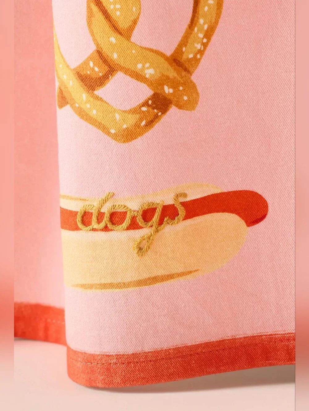 Anthropologie I Love Dogs Pretzel Dish Towel, NWT